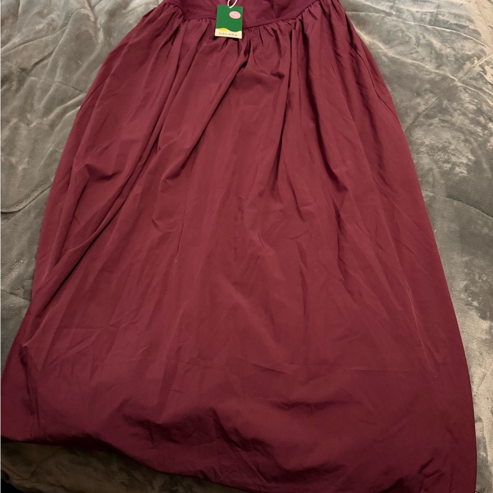 Halara Deep Red A-Line Skirt